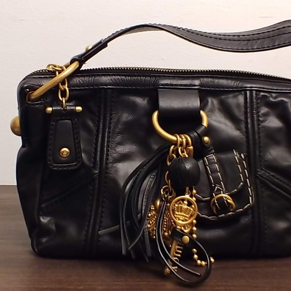 juicy couture black leather purse